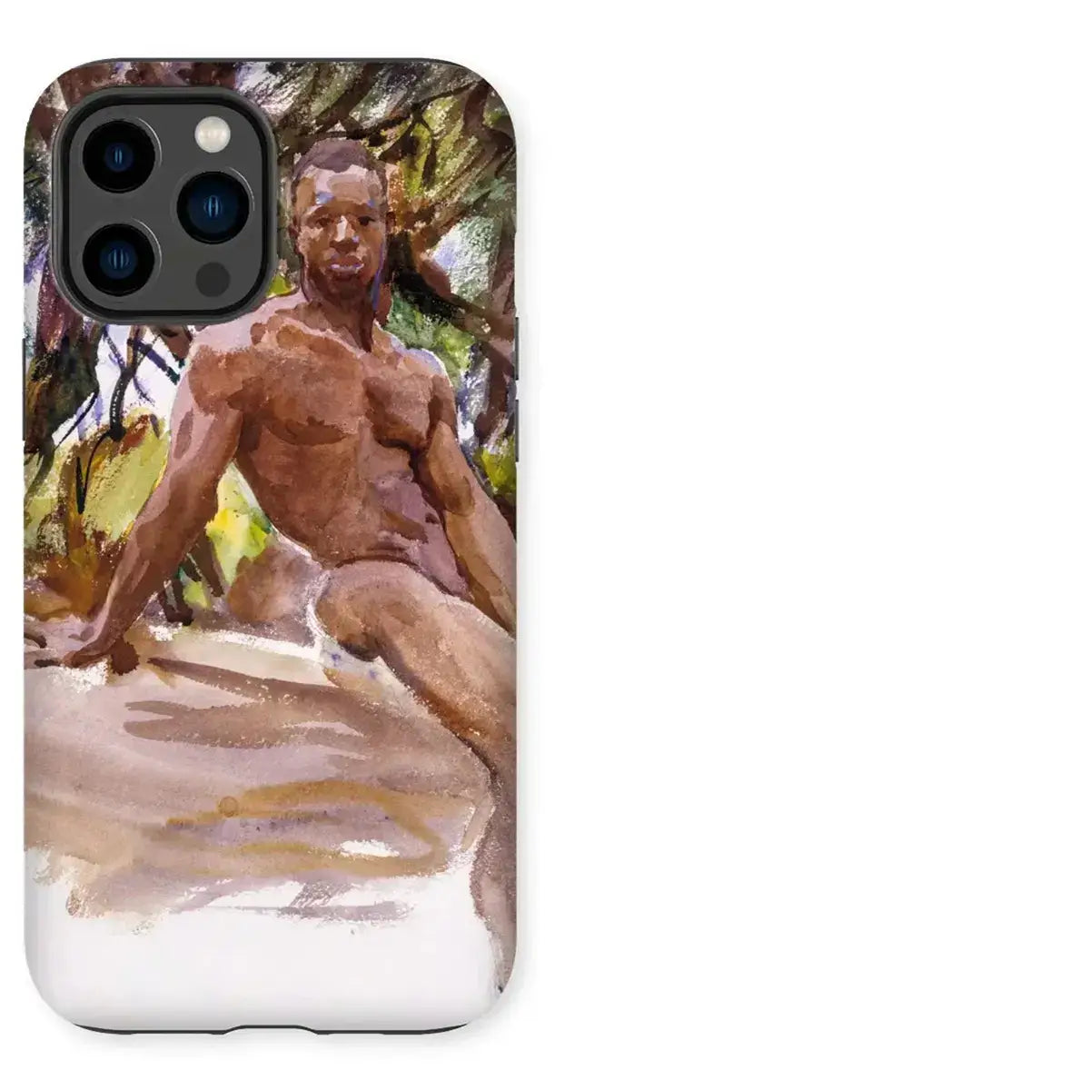 Male nude iPhone case featuring artistic nude male figure for art history enthusiasts