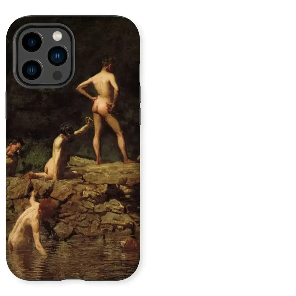 Male nude iPhone case featuring artistic painting for art history enthusiasts