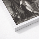 Phrosine and Melidore - Pierre Paul Prud’hon Art Print / Canvas White Framed Black Artwork Nude Figure Dynamic Pose Composes Tragedy, Skin