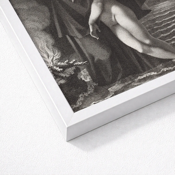 Phrosine and Melidore - Pierre Paul Prud’hon Art Print / Canvas White Framed Black Artwork Nude Figure Dynamic Pose Composes Tragedy, Skin