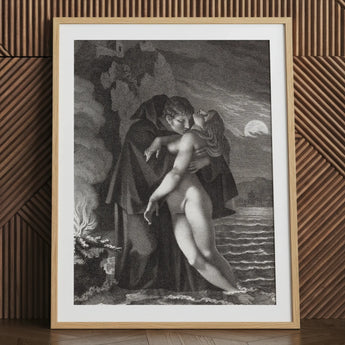 Phrosine and Melidore - Pierre Paul Prud’hon Art Print, 18x24’’ / 46x61cm / Natural Frame / 2’’ Matboard, Framed Black White Print Two