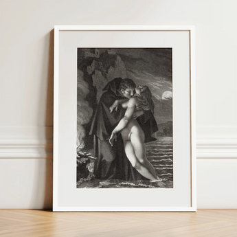 Phrosine and Melidore - Pierre Paul Prud’hon Art Print / Canvas, 12x16’’ / 31x41cm / White Frame / Matboard, Posters Prints & Visual