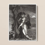 Phrosine and Melidore - Pierre Paul Prud’hon Art Print / Canvas Black-and-white Framed Print Romantic Scene Two Figures Moonlight Prud’hon