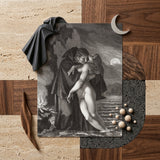 Phrosine and Melidore - Pierre Paul Prud’hon Art Print / Canvas Black-and-white Lithograph Print Romantic Embrace Moonlight Framed Draped