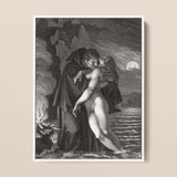 Phrosine and Melidore - Pierre Paul Prud’hon Framed Canvas, 12x16’’ / 31x41cm / White Floating Frame, Framed Print Dramatic Moonlit Scene