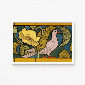 Framed Art Nouveau-style Print Pale Pink Dove Orange Maurice Pillard Verneuil, Verneuil’s Feathered Muse, Nouveau’s Golden Age