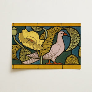 Pigeon et Pavots - Maurice Pillard Verneuil Art Print / Canvas, 18x12’’ / 46x31cm / Unframed / no Border, Posters Prints & Visual Artwork,