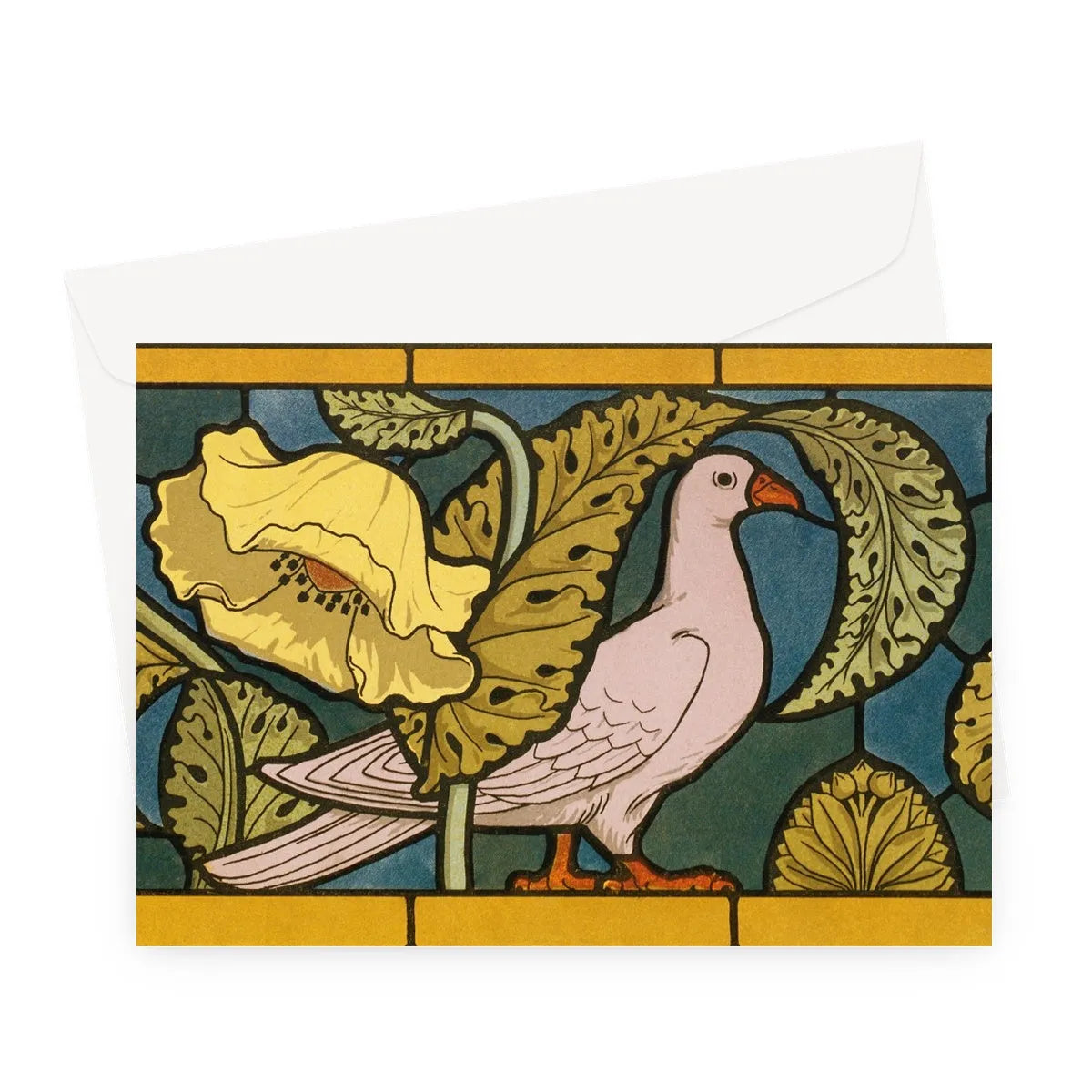 Pigeon Et Pavots By Maurice Pillard Verneuil Greeting Card - A5 Landscape / 1 x A5 Card - Greeting & Note Cards