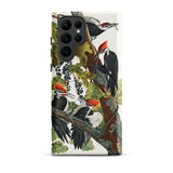Pileated Woodpecker - John James Audubon Phone Case Samsung Galaxy S22 Ultra / Matte Sleek Phone Case Detailed Illustration Black-and-white