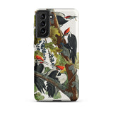 Pileated Woodpecker - John James Audubon Samsung Case, Galaxy S21 Plus / Matte, White Smartphone Nature-themed Case Multiple Red-crested