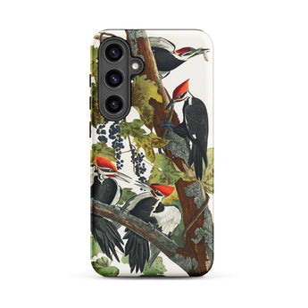 Pileated Woodpecker - John James Audubon Samsung Case, Galaxy S24 Plus / Matte, Smartphone Case Multi-bird Foliage Design
