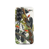 Pileated Woodpecker - John James Audubon Samsung Case, Galaxy S25 / Matte, White Smartphone Case Colorful Illustration Woodpeckers Branch