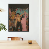 Pin-up - Queer Rajasthani After Party Framed Canvas, Framed Figurative Painting