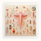 Pink Mama Moth - Alien Species Taxonomy Art Print, Pink Butterfly-like Insect Elongated Body Delicate Wings
