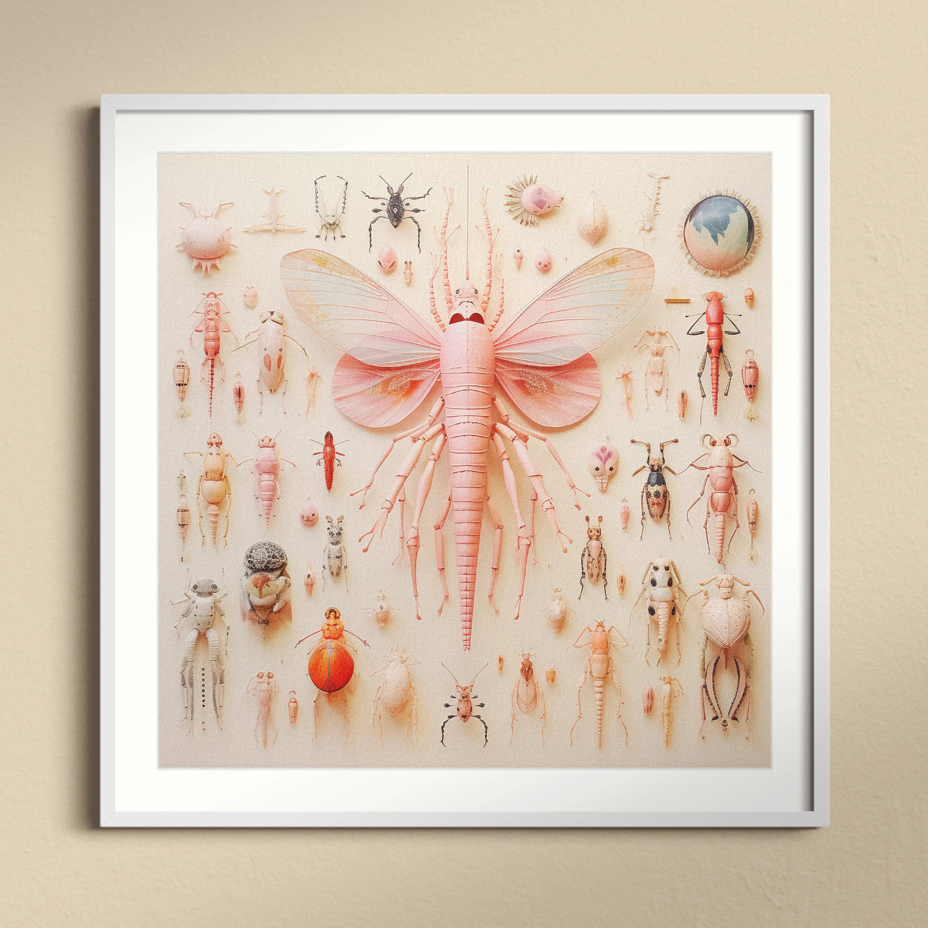 Pink Mama Moth - Alien Species Taxonomy Art Print - Posters Prints & Visual Artwork - Aesthetic Art