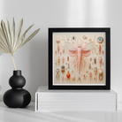 Pink Mama Moth - Alien Species Taxonomy Art Print, Framed Artwork Insects Prominent Pink Moth Butterfly Center