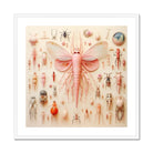 Pink Mama Moth Alien Species Taxonomy Art Print, Pink Moth Like Insect Delicate Wings Segmented Body