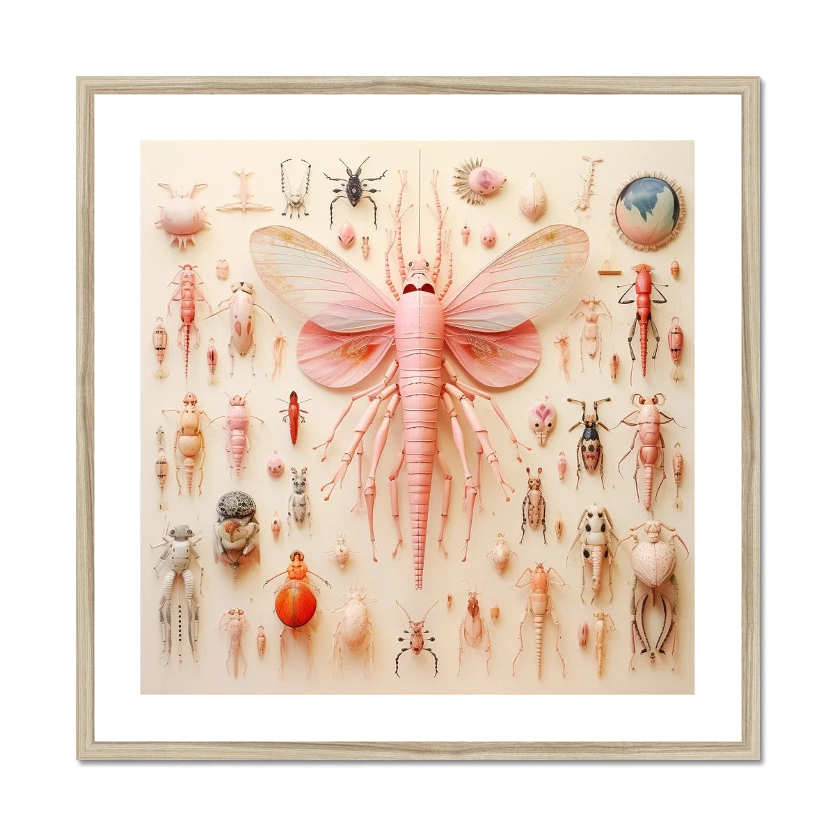 Pink Mama Moth - Alien Species Taxonomy Art Print