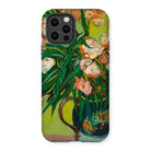 Pink Oleanders - Vincent Van Gogh Floral Iphone Case, 12 Pro / Matte, Phone Case Colorful Floral Painting Design