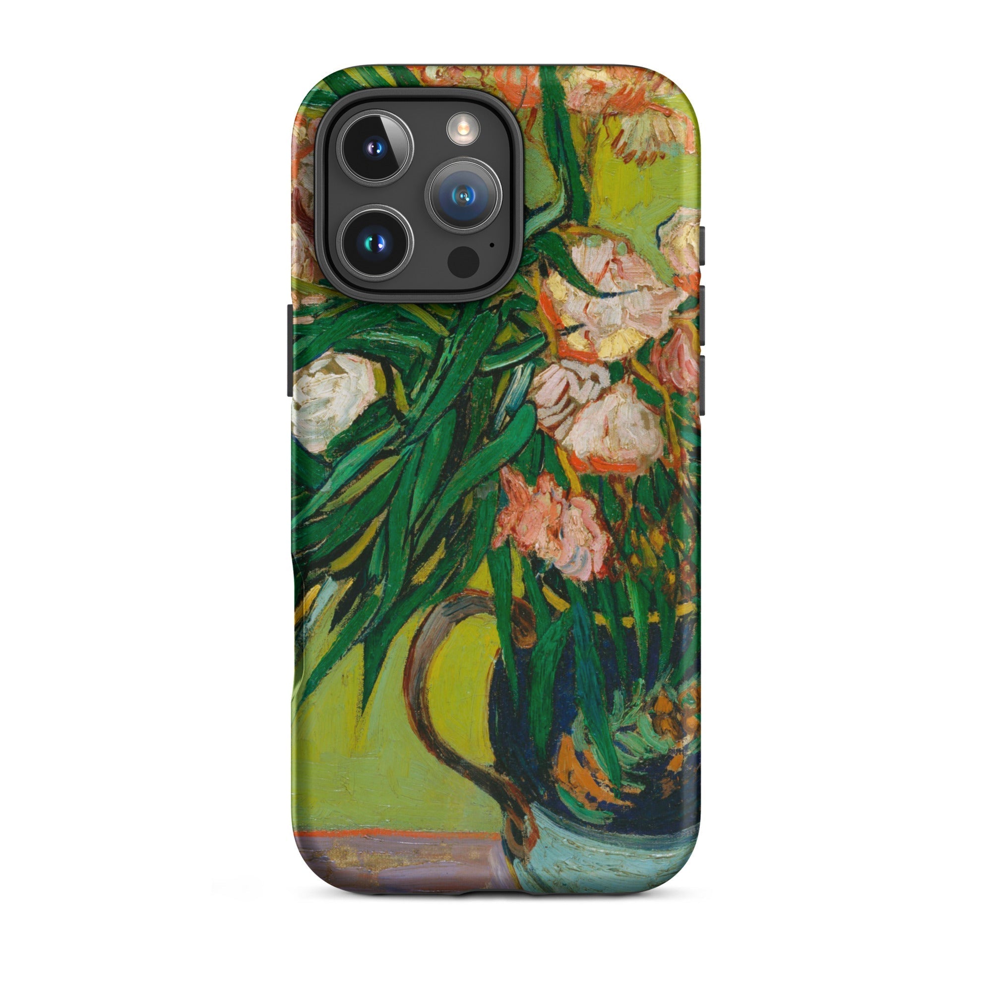 Pink Oleanders - Vincent Van Gogh Floral Iphone Case, 16 Pro Max / Matte, Floral-patterned Phone Case