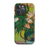 Pink Oleanders - Vincent Van Gogh Floral Iphone Case, 16 Pro Max / Matte, Floral-patterned Phone Case