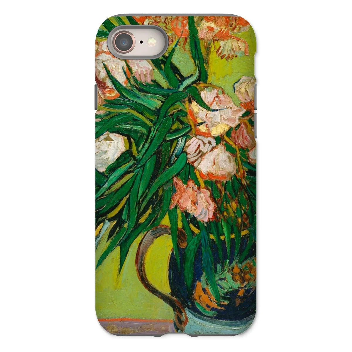 Pink Oleanders - Vincent Van Gogh Floral Iphone Case, 8 / Matte, Phone Case Vibrant Floral Painting Green Leaves Pink