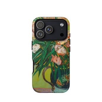 Pink Oleanders - Vincent Van Gogh Floral Phone Case Iphone 17 Pro / Matte Green Floral Iphone 12 Pro Max Case Textured Vincent Gogh, Gogh’s