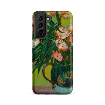 Pink Oleanders - Vincent Van Gogh Floral Phone Case Samsung Galaxy S21 Fe / Matte Phone Case Vibrant Impressionistic Painting Pink White