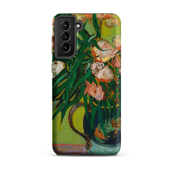 Pink Oleanders - Vincent Van Gogh Floral Samsung Case, Galaxy S21 Plus / Matte, Smartphone Case Vibrant Impressionistic Floral Painting