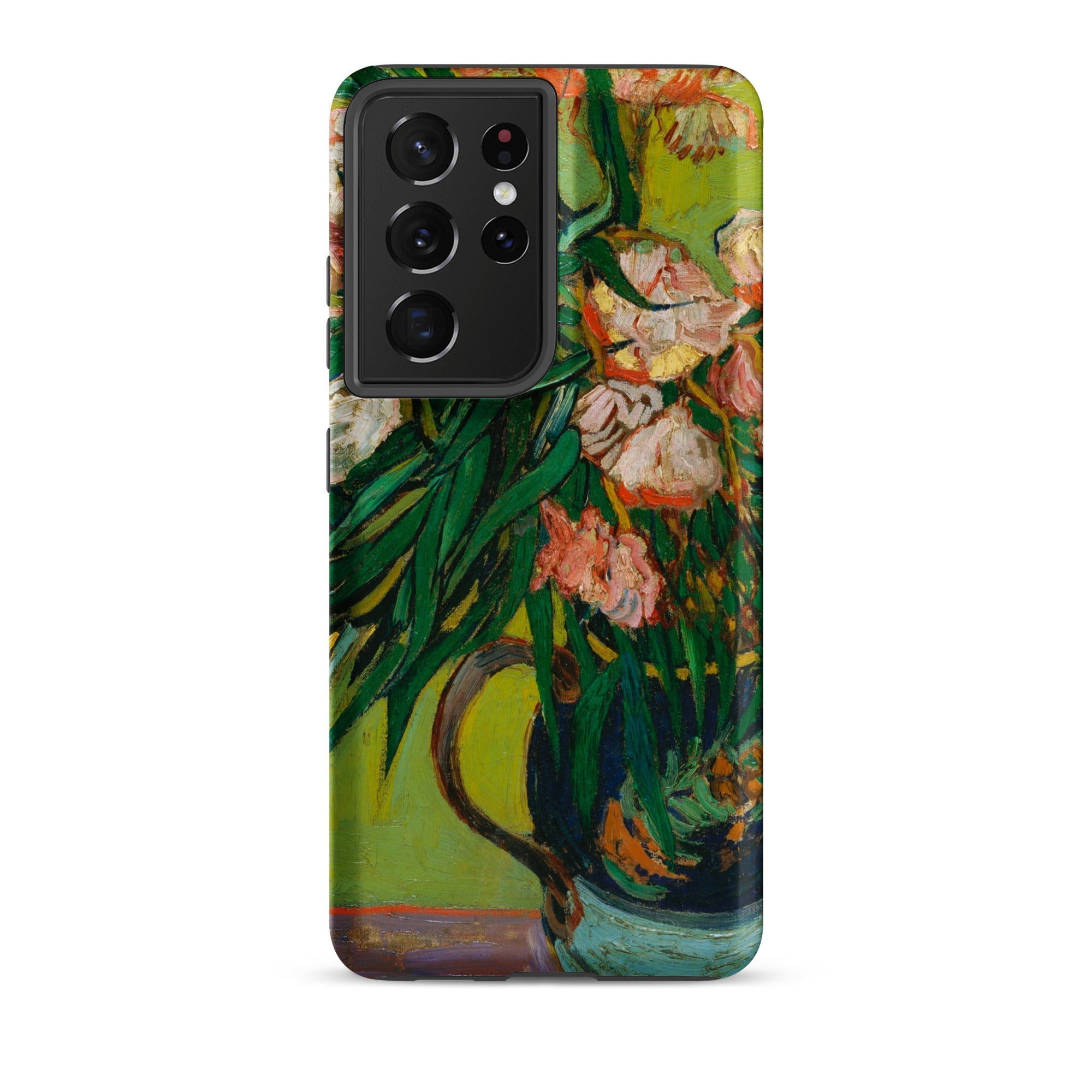 Pink Oleanders Vincent Van Gogh Floral Samsung Case, Galaxy S21 Ultra / Matte, Smartphone Case Gogh Style Painting Flowers Vase