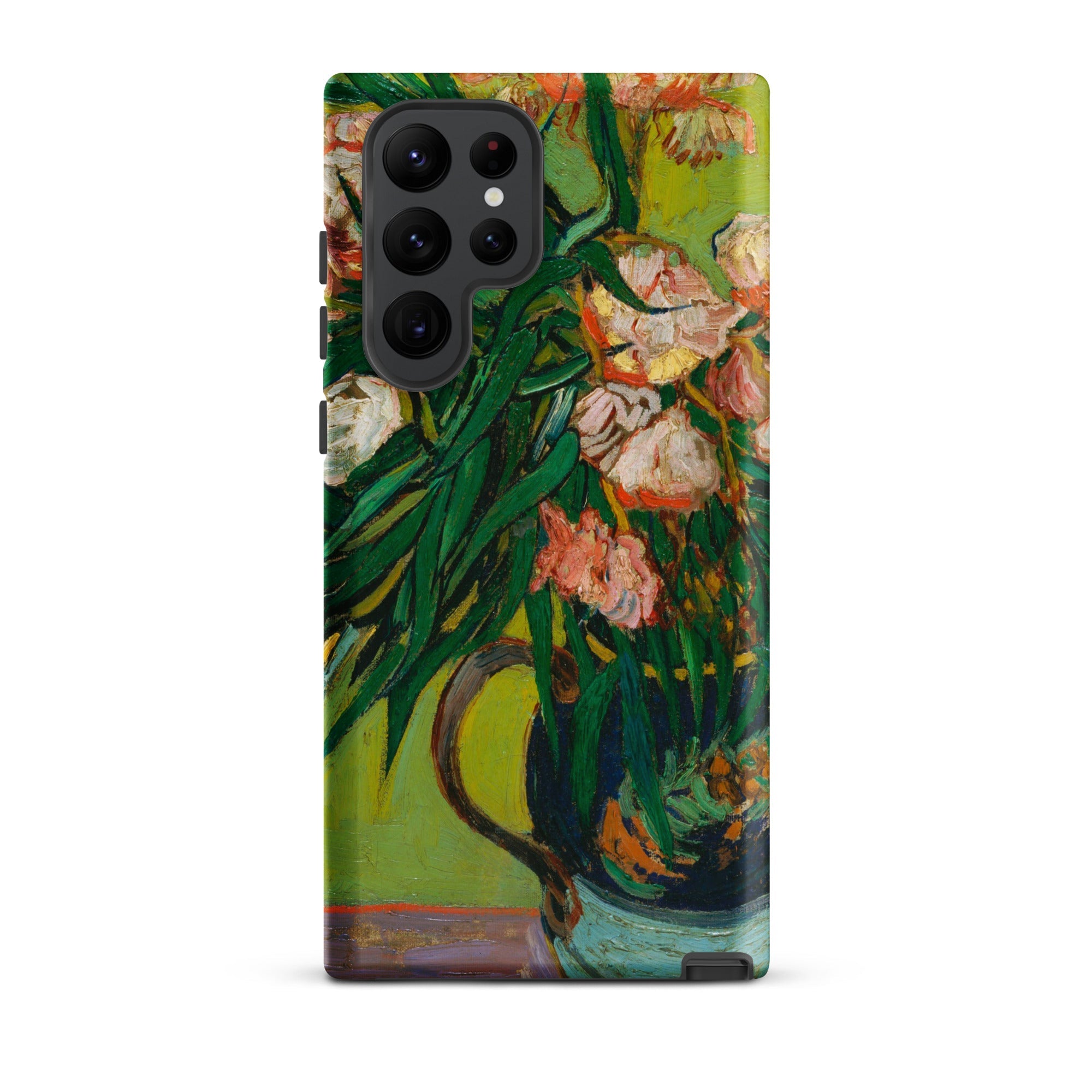 Pink Oleanders Vincent Van Gogh Floral Samsung Case, Galaxy S22 Ultra / Matte, Phone Case Gogh’s Vase Pink Roses Painting