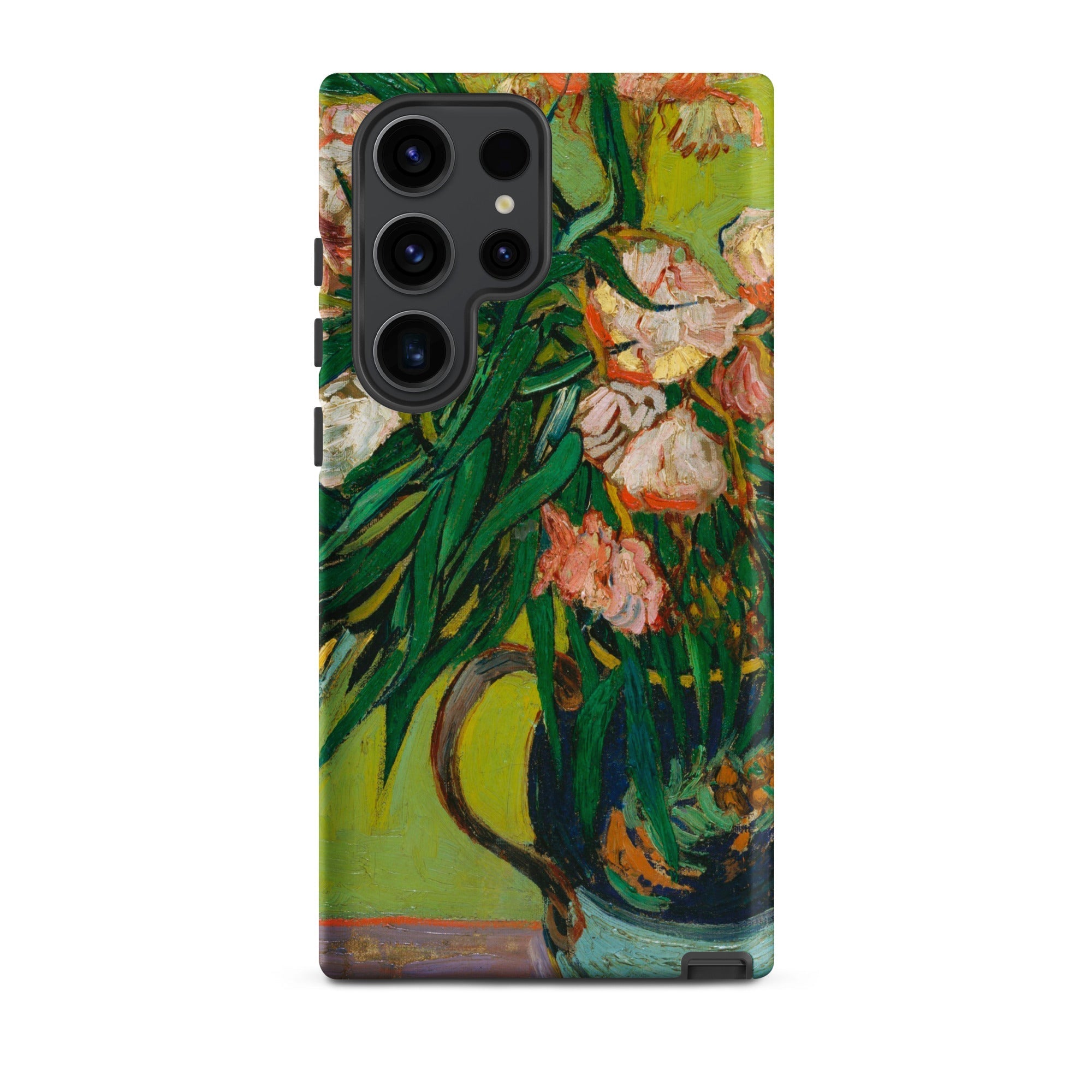 Pink Oleanders Vincent Van Gogh Floral Samsung Case, Galaxy S23 Ultra / Matte, Smartphone Case Gogh Style Painting Flowers Vase