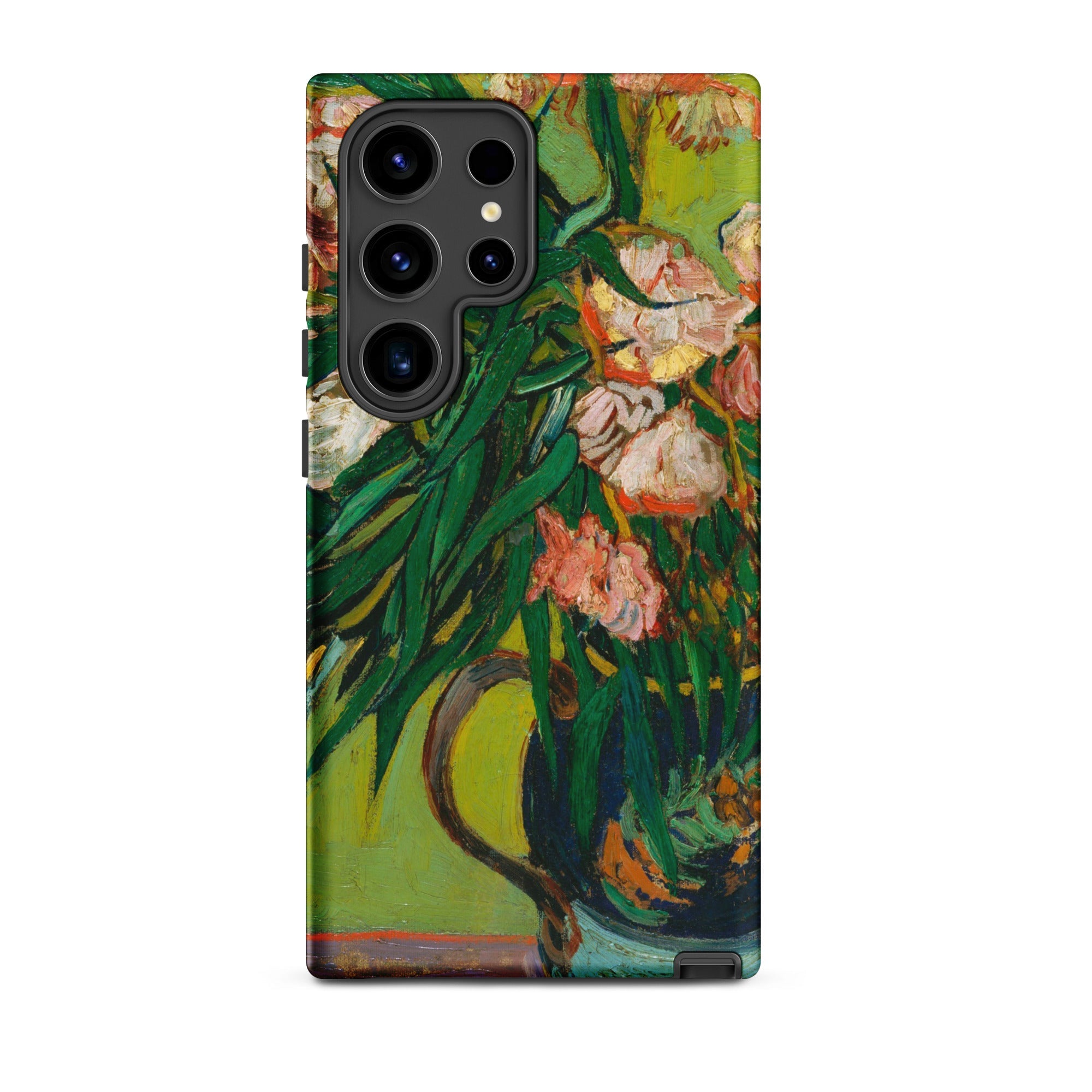 Pink Oleanders Vincent Van Gogh Floral Samsung Case, Galaxy S24 Ultra / Matte, Smartphone Case Vibrant Painting Flowers Vase
