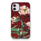 Pink Peonies - Kazumasa Ogawa Floral Iphone Case, 11 / Matte, Floral-patterned Iphone Case Pink Peonies Burgundy Background