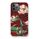 Pink Peonies - Kazumasa Ogawa Floral Iphone Case, 11 Pro / Matte, Floral-patterned Iphone Case Pink Peonies Burgundy Background