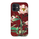 Pink Peonies - Kazumasa Ogawa Floral Iphone Case, 12 / Matte, Floral-patterned Iphone Case Pink Peonies Deep Red Background