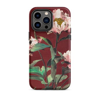 Pink Peonies - Ogawa Kazumasa Floral Iphone Case, 14 Pro Max / Matte, Floral Patterned Phone Case