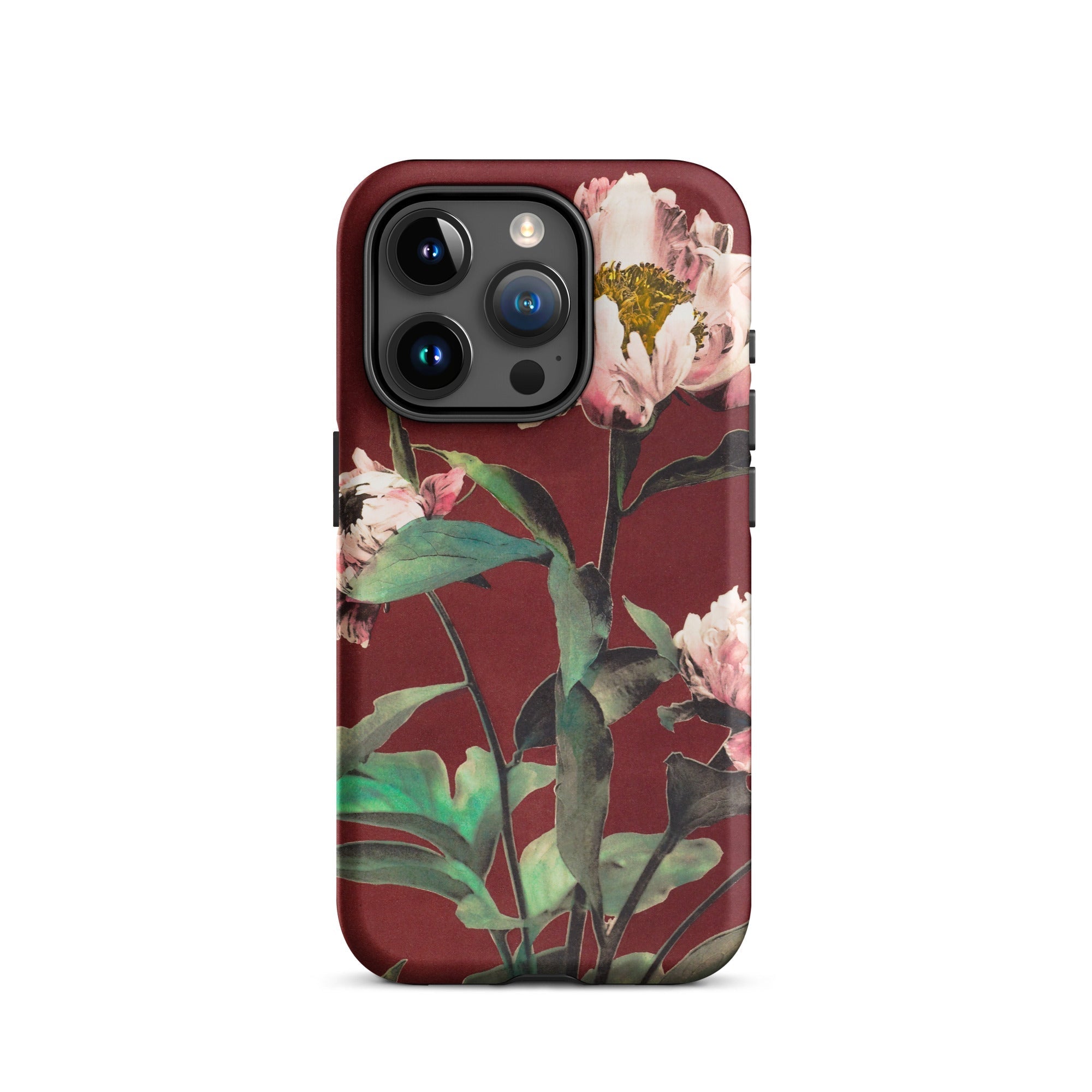 Pink Peonies Ogawa Kazumasa Floral Iphone Case, 15 Pro / Matte, Floral Patterned Phone Case