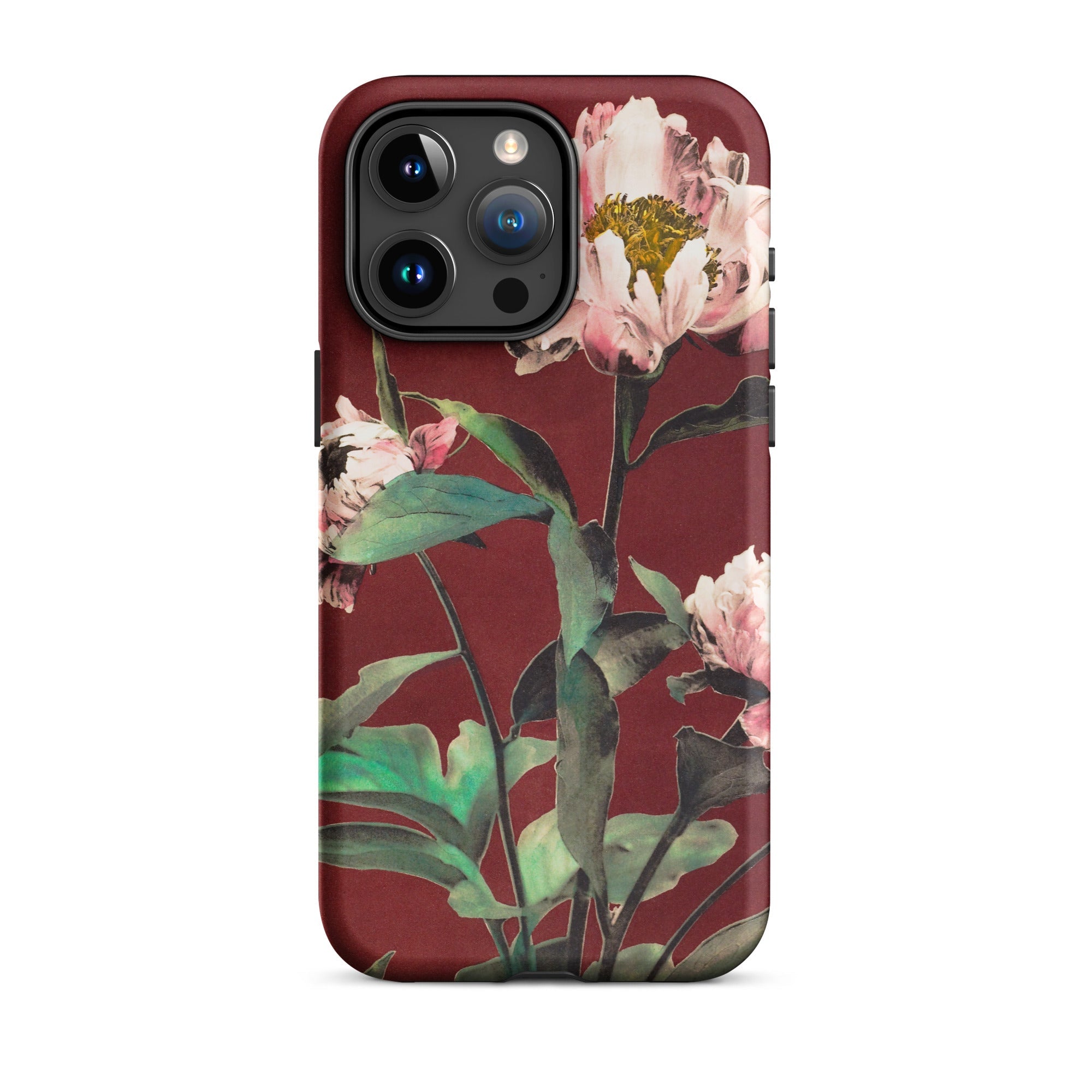 Pink Peonies Ogawa Kazumasa Floral Iphone Case, 15 Pro Max / Matte, Floral Patterned Phone Case