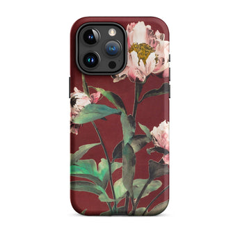 Pink Peonies - Ogawa Kazumasa Floral Iphone Case, 15 Pro Max / Matte, Floral-patterned Phone Case