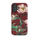 Pink Peonies - Ogawa Kazumasa Floral Iphone Case, 16 Plus / Matte, Floral-patterned Phone Case