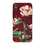 Pink Peonies - Ogawa Kazumasa Floral Iphone Case, x / Matte, Phone Case Floral Design Pink Peonies Deep Red