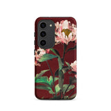 Pink Peonies - Ogawa Kazumasa Floral Samsung Case, Galaxy S23 / Matte, Smartphone Dark Red Case Floral Pattern Pink White