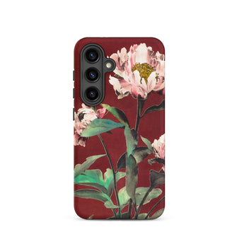 Pink Peonies - Ogawa Kazumasa Floral Samsung Case, Galaxy S24 / Matte, Smartphone Case Botanical Print Light Pink Peonies Green