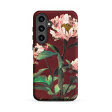 Pink Peonies - Ogawa Kazumasa Floral Samsung Case, Galaxy S24 Plus / Matte, Smartphone Case Floral Design Light Pink Peonies Green