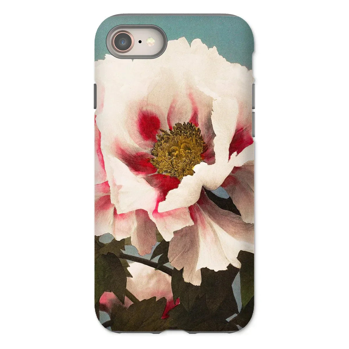 Pink Peony - Kazumasa Ogawa Floral Iphone Case, 8 / Matte, Phone Case Close-up Photograph White Pink Peony Flower