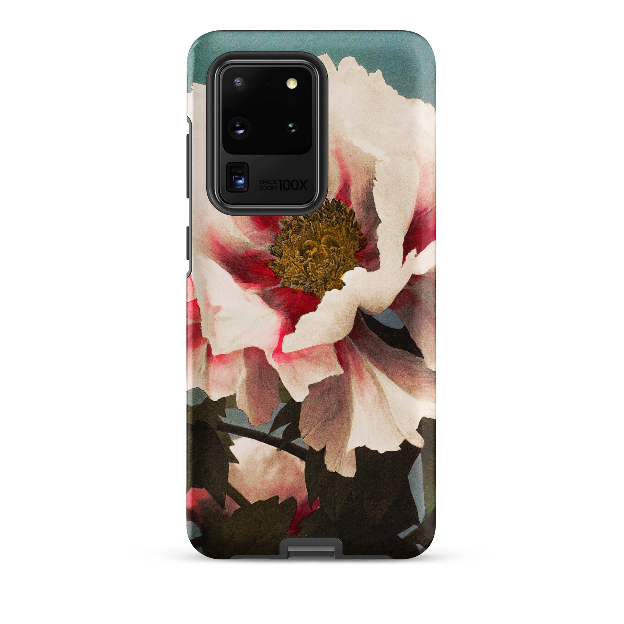 Pink Peony Kazumasa Ogawa Floral Samsung Case, Galaxy S20 Ultra / Matte, White Red Floral Phone Case Bloom Yellow Center