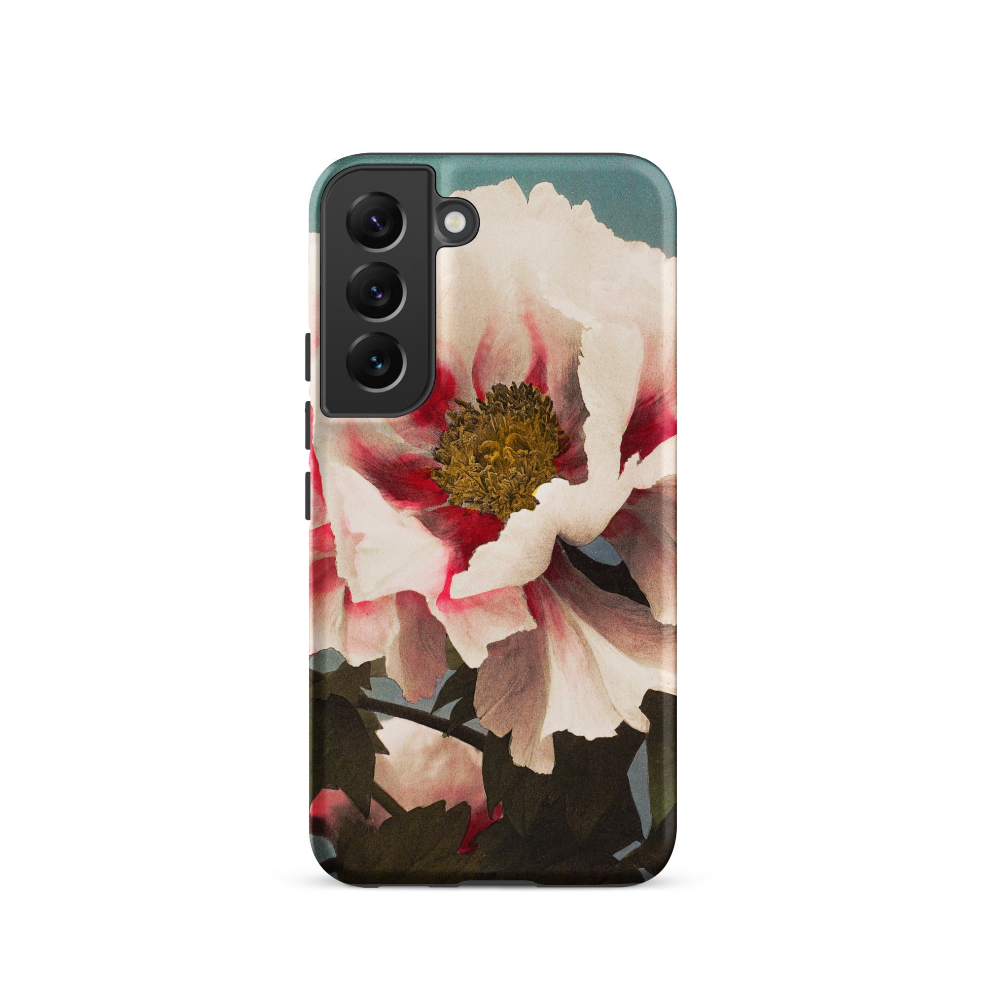 Pink Peony Kazumasa Ogawa Floral Samsung Case, Galaxy S22 / Matte, Phone Case Floral Design White Red Flower