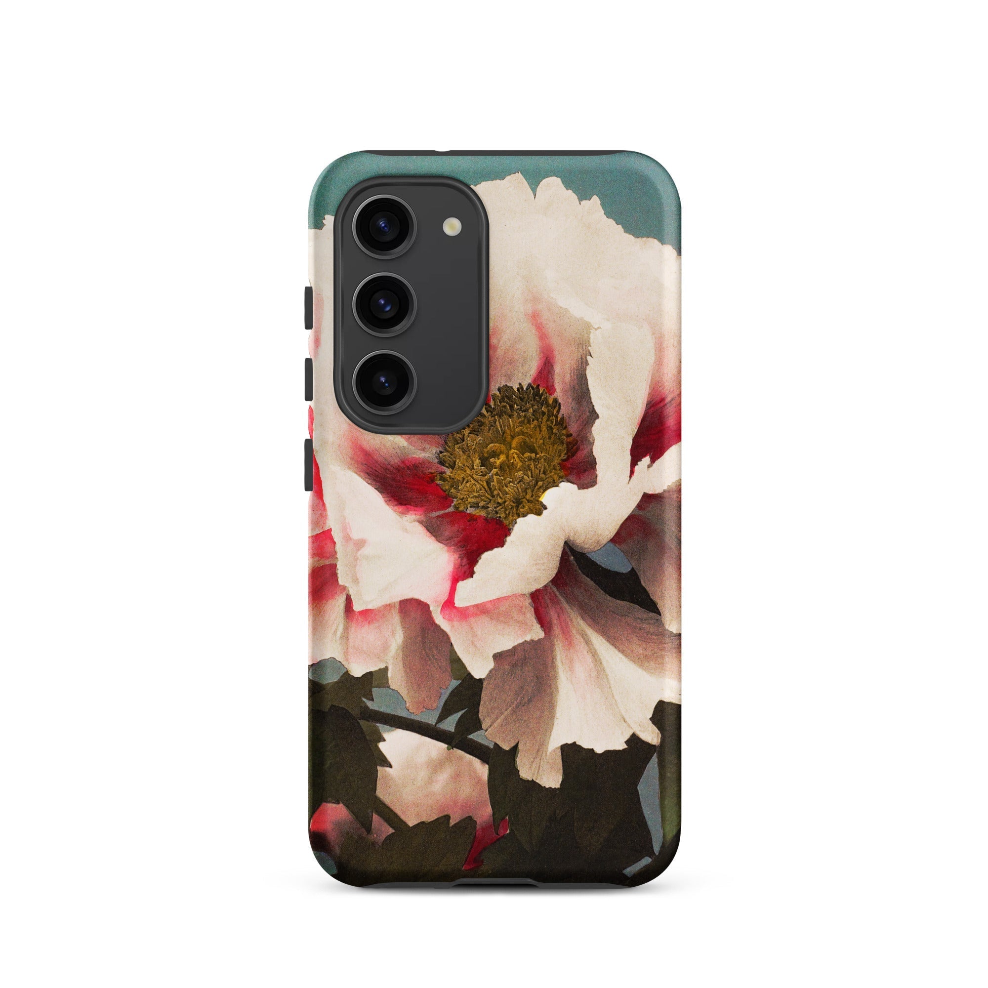 Pink Peony Kazumasa Ogawa Floral Samsung Case, Galaxy S23 / Matte, Phone Case Floral Design White Red Flower Yellow