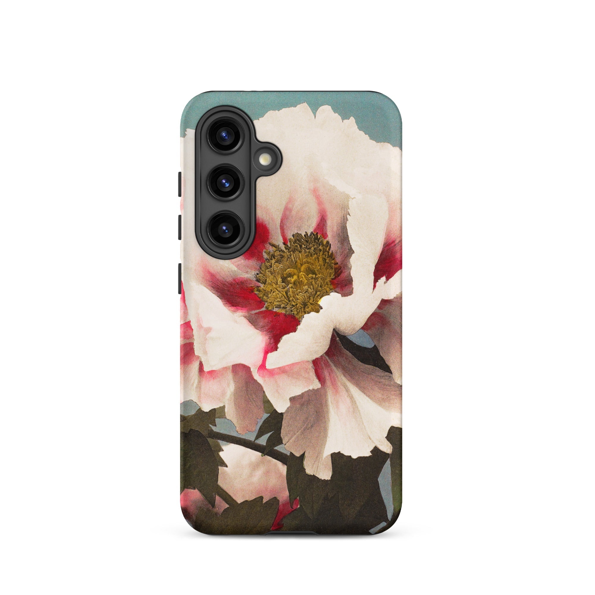 Pink Peony Kazumasa Ogawa Floral Samsung Case, Galaxy S24 / Matte, Phone Case Painted Floral Design White Red Petals